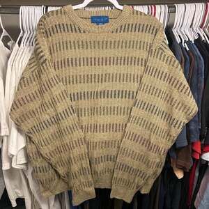 Vintage 90s Towncraft Oversized Knit Pattern Sweater - Large